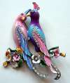Pastel Enameled Lovebirds Pin