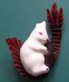 1940s Elzac Ceramic Prairie Dog & Lucite Cactus Pinin
