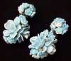 Hattie Carnegie Blue/White Glass Flower Earrings