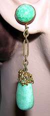 Peking Glass Drop Screwback Earrings