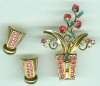 Regel Flower Pot Pin & Earring Set