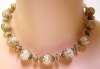 Venetian Glass White & Gold Necklace Set