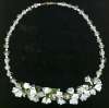 Vintage White Glass Flowers Necklace