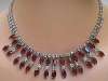 Ruby Red & Clear Rhinestone Necklace