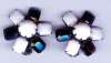 Weiss Black & White Glass Earrings