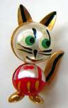Spain Pearly Faced Kitty Cat Pin