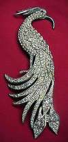 Art Deco Bird of Paradise Rhinestone Brooch