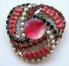 Vintage Swirl Art Glass Brooch