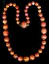 Marbled Orange Plastic Bead Necklace