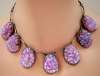 Andree Bazot Pink & Opalescent Enamel Necklace