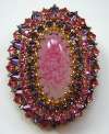 Vintage Austrian Pink & Purple Rhinestone & Art Glass Brooch