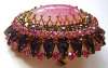 Vintage Austrian Pink & Purple Rhinestone & Art Glass Brooch