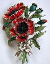 EXQUISITE Poppy August Birthday Brooch