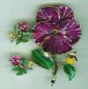 Exquisite Viola Flower Brooch & Earring Set