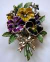 Exquisite Pansy May Birthday Flower Brooch