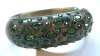 Weiss Marbled Gray Clamper w/ Green Rhinestones