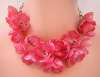 Celluloid Pink Floral Necklace