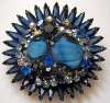 Juliana D&E Blue Agate Glass & Aurora Brooch