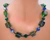 Vendome Green & Blue Lucite Cube Necklace Set