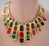Contemporary Art Moderne Enameled Collar & Earring Set