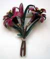 1940s Enameled Potmetal Tulips or Lilies Pin