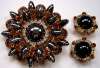 Juliana Hematite & Topaz Brooch Set
