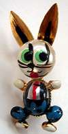 Spain Pearl Faced Bunny Rabbit Pin