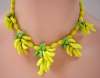 Vintage Glass Banana Fruit Bead Cluster Necklace