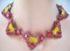 Andree Bazot Necklace ~ Pink & Yellow Enameling