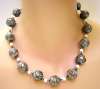Venetian Glass Blue Wedding Cake Glass Bead Necklace