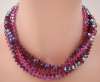 Vintage Austrian Crystal Necklace & Earring Set in Red & Pink