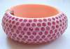 Weiss Style Pink Clamper Bracelet  with Pink Rhinestones
