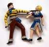 Coro Enameled French Apache Dancers Pin ~ Man & Woman
