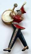 Vintage Enameled Marching Band Drummer Figural Pin
