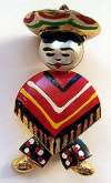 Pearly Face Mexican Man Figural Pin