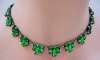 Czech Deco Green Glass Step Necklace
