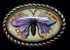 Vintage Reverse-Painted Goofus Glass Butterfly Pin