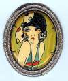 Art Deco Celluloid Flapper Girl Pin