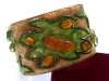Andree Bazot Green & Yellow Enameled Cuff Bracelet