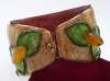 Andree Bazot Green & Yellow Enameled Cuff Bracelet