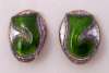 Andree Bazot Blue & Green Enameled Clip Earrings
