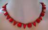 Czech Deco Opaque Red Glass Necklace