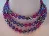 MARVELLA Violet, Raspberry & Gray Crystal Necklace Set