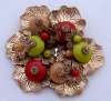 Miriam Haskell Autumn Colors Glass Bead Dress Clip