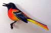 Japanese POW WWII Era Painted Wood Bird Pin ~ Oriole