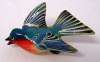 Japanese POW WWII Era Painted Wood Bird Pin ~ Robin