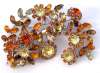 Huge Austrian Sculptural Yellow & Orange RS Flower Pin