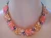 LISNER Peach & Pink Lucite Oak Leaf Necklace Set