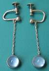 Edwardian Silver & Moonstone Drop Earrings