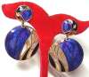 BEREBI Purple Enamel & Leaf Motif Earrings